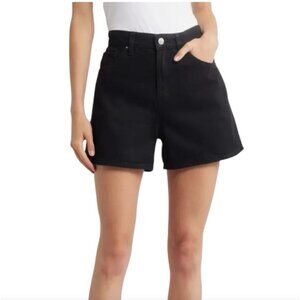 NEW MNG Collection Womens 10 Black Jeans Straight High Waist Denim Shorts